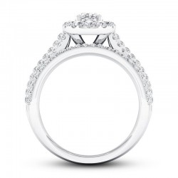 Certified Diamond Engagement Ring 1-3/8 ct tw 14K White Gold