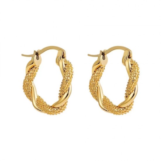 Mesh Hoop Earrings 18K Yellow Gold 22mm