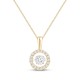 Lab-Created Circle Necklace 1/3 ct tw 10K Yellow Gold 