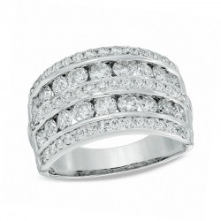 2 CT TW Diamond Multi-Row Band in 14K White Gold