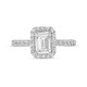 Certified Emerald-Cut Lab-Created Diamond Frame Engagement Ring in 14K White Gold