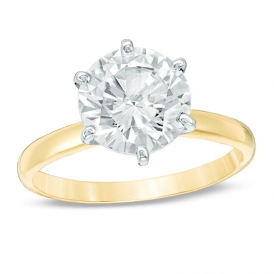 3 CT Certified Diamond Solitaire Engagement Ring in 14K Gold (I/I2)