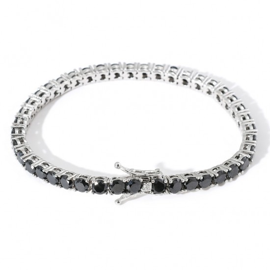 Black 1 ct tw Diamond Bracelet 7in