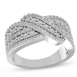 Bridal Set Multi-Row 1/8 ct tw Diamond Crossover Ring