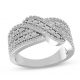 Bridal Set Multi-Row 1/8 ct tw Diamond Crossover Ring