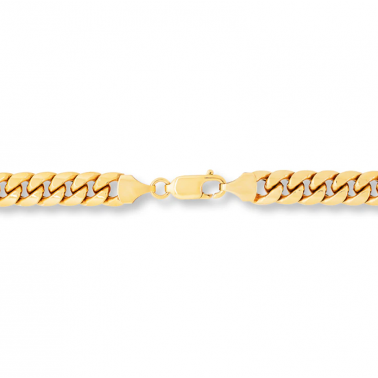 Mens' 10K Yellow Gold Hollow Miami Cuban Chain Necklace