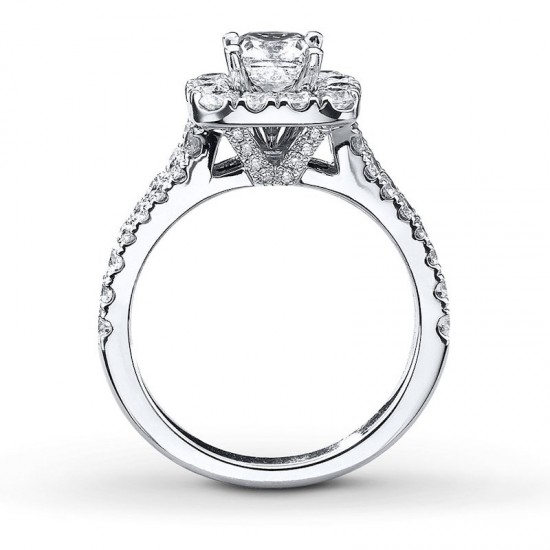 Engagement Ring 2-1/6 ct tw Diamonds 14K White Gold