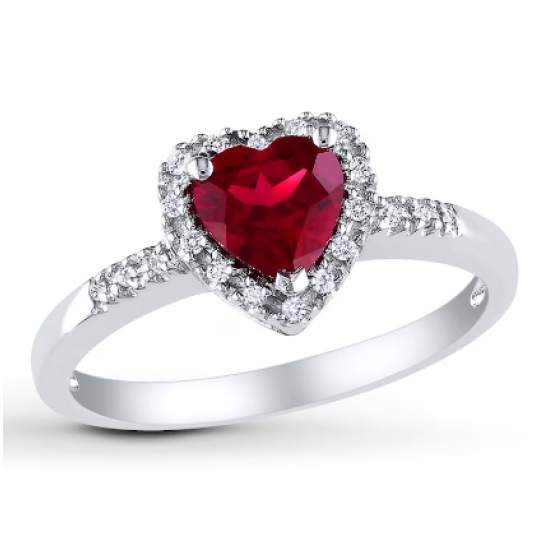 Lab-Created Ruby Ring Sterling Silver