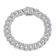 Diamond Men's Bracelet 4 ct tw Round 14K Yellow/White Gold 7