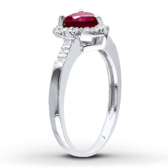 Lab-Created Ruby Ring Sterling Silver