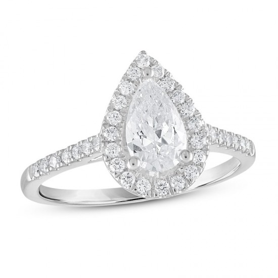 Diamond Engagement Ring 1-1/5 ct tw Pear-shaped 18K White Gold