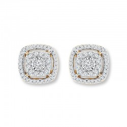 Diamond Earrings 1/4 ct tw Round-cut 10K Yellow Gold