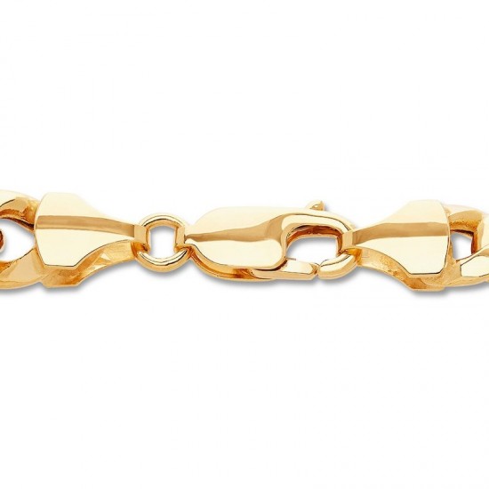 Cuban Curb Chain Bracelet 14K Yellow Gold 85 Length