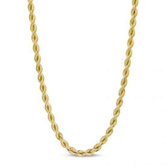 3mm Rope Chain Necklace in Hollow 14K Gold - 18