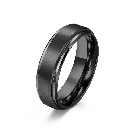 Men's Black Tungsten Carbide wedding band 6mm