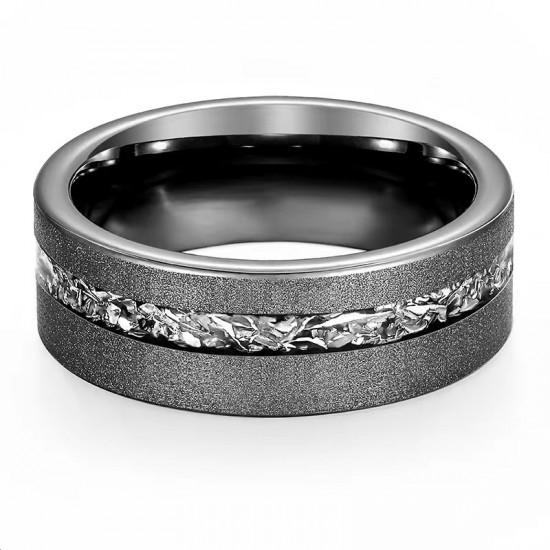 Men's Black Meteorite Diamond Ring