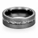 Men's Black Meteorite Diamond Ring