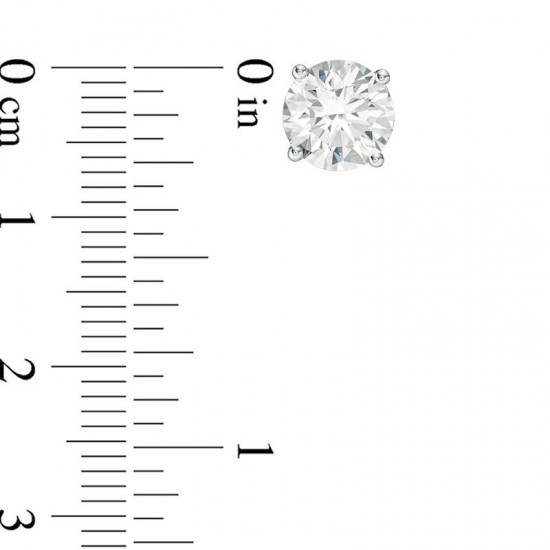 3 CT TW Diamond Solitaire Stud Earrings in 14K White Gold