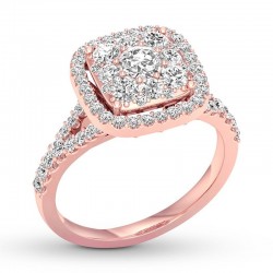 Diamond Engagement Ring 3/4 ct tw Round-cut 14K Rose Gold