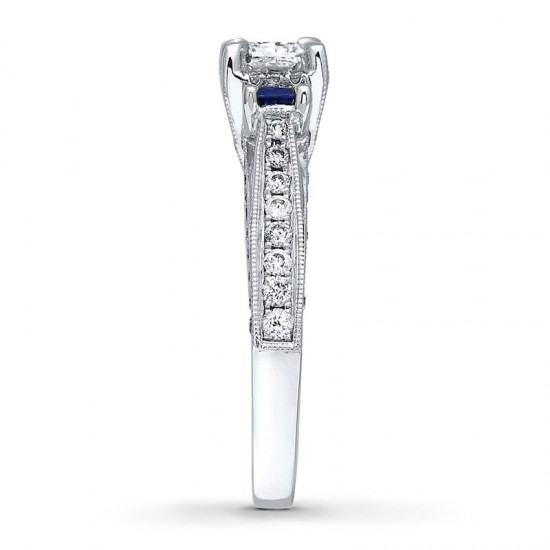 Sapphire Ring 1 ct tw Princess-cut 14K White Gold