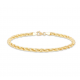 Hollow Rope Chain Bracelet 10K Yellow Gold 7mm