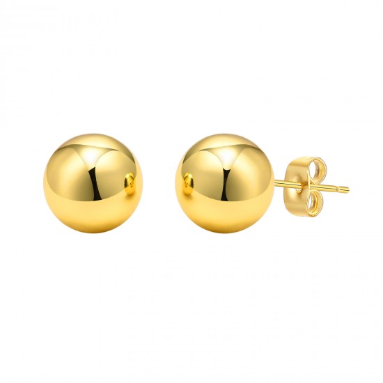 Ball Stud Earrings 6mm Yellow Gold