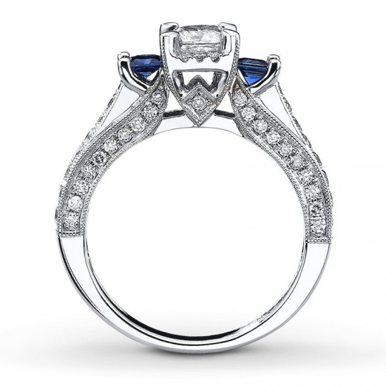 Sapphire Ring 1 ct tw Princess-cut 14K White Gold