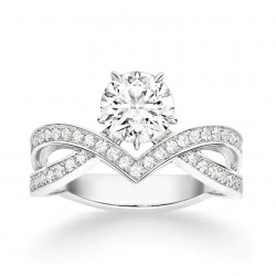 Engagement Ring 2ct tw Diamonds 14k White Gold