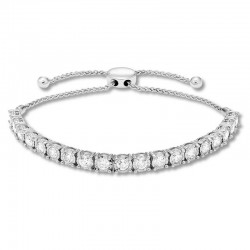 Diamond Bolo Bracelet 3 ct tw Round 14K White Gold