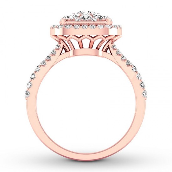 Diamond Engagement Ring 3/4 ct tw Round-cut 14K Rose Gold