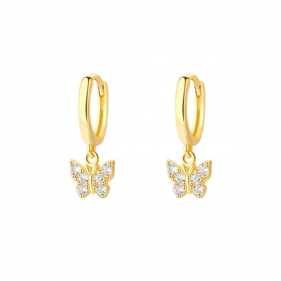 Butterfly Earrings 14K Yellow Gold