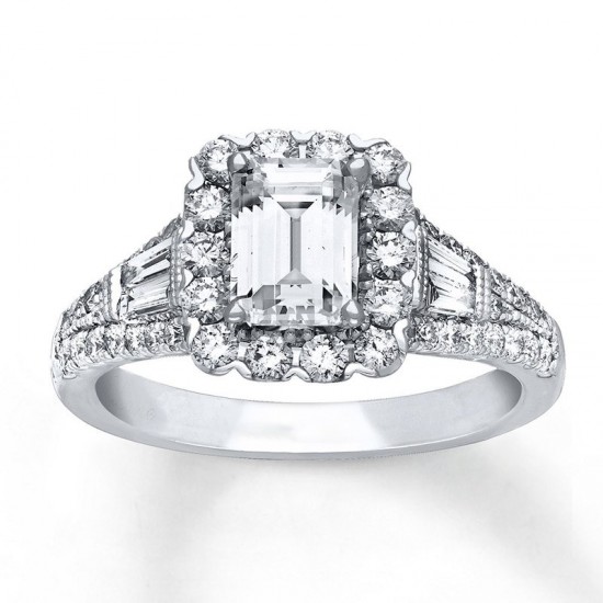 Engagement Ring 1-7/8 ct tw Diamonds 14K White Gold