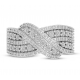 Bridal Set Multi-Row 1/8 ct tw Diamond Crossover Ring