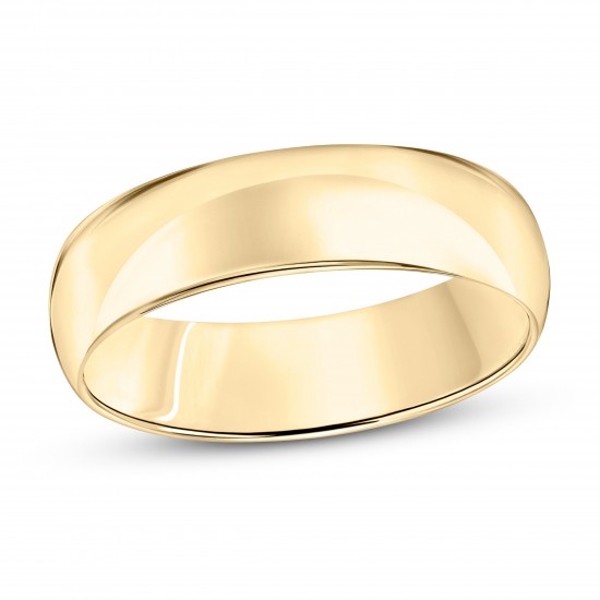 Wedding Band 14K Yellow Gold 6mm