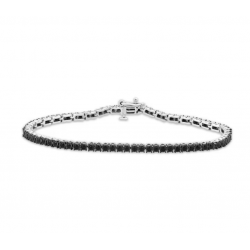 Black 1 ct tw Diamond Bracelet 7in