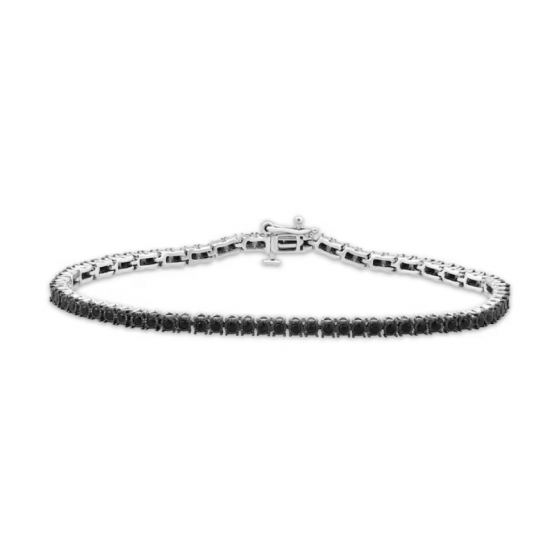 Black 1 ct tw Diamond Bracelet 7in