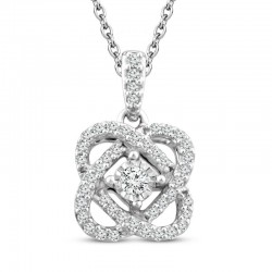 Center of Me Diamond Necklace 1/10 ct tw Sterling Silver 18