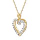 Diamond Heart Necklace 1 ct tw Round-cut 14K Yellow Gold