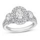 WISH Ring 1-1/2 ct tw Oval/Round Diamonds 14K White Gold