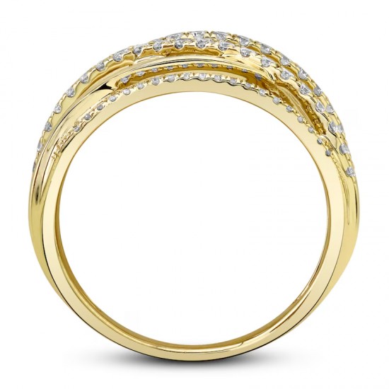 Diamond Ring 5/8 ct tw Crossover 14K Yellow Gold 