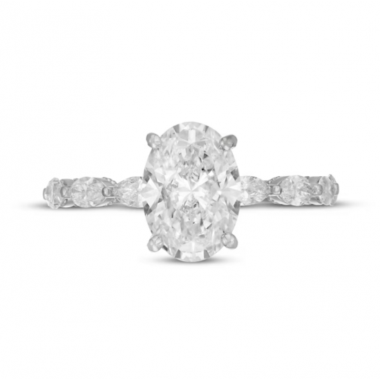 2-5/8 ct tw 14K White Gold Oval-Cut Lab-Grown diamonds Engagement Ring